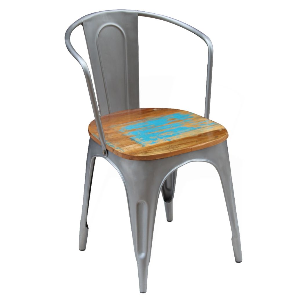 Valgomojo kėdės, 2vnt., masyvi perdirbta mediena, 51x52x80cm