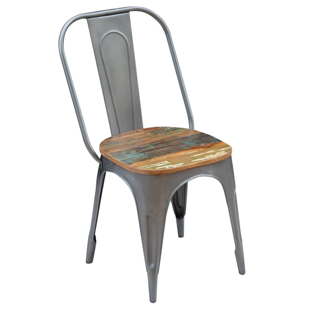 Valgomojo kėdės, 2vnt., masyvi perdirbta mediena, 47x52x89cm