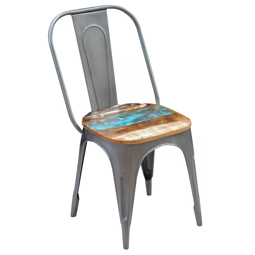 Valgomojo kėdės, 2vnt., masyvi perdirbta mediena, 47x52x89cm