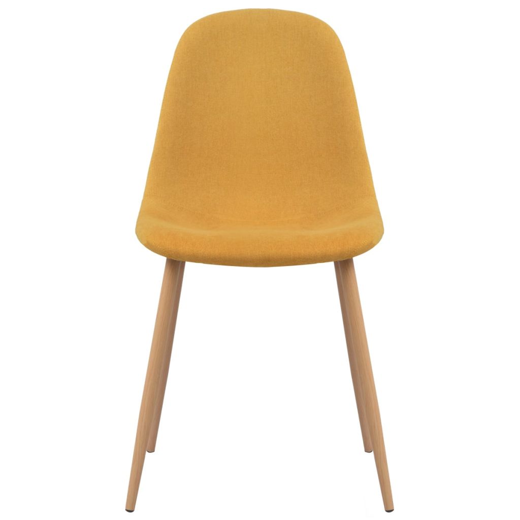 Valgomojo kėdės, 2 vnt., audinys, geltonos