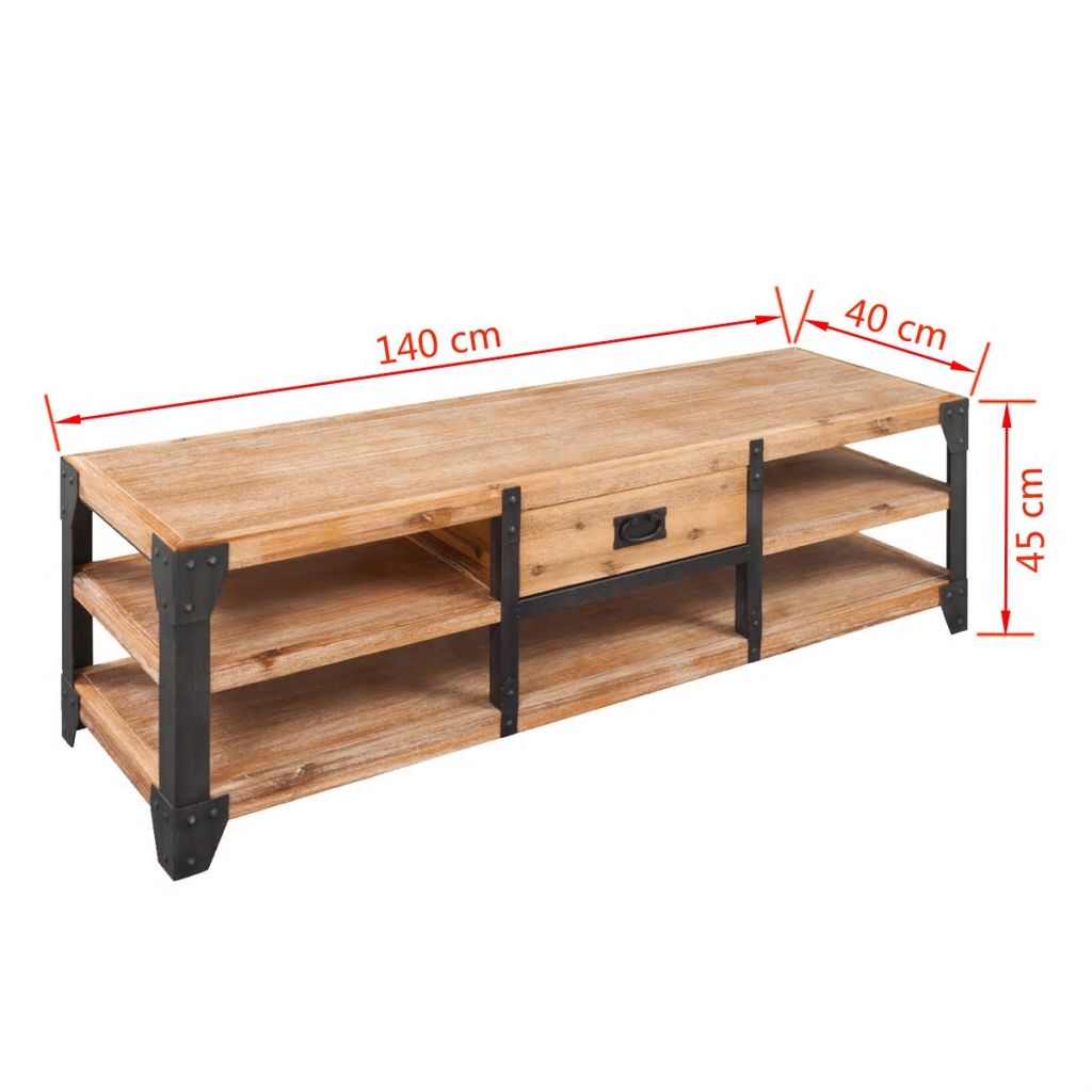 TV staliukas, tvirta akacijos mediena, 140x40x45 cm