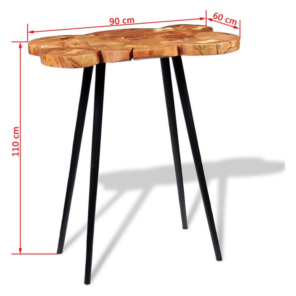 Baro stalas, masyvi akacijos mediena, 90x60x110 cm