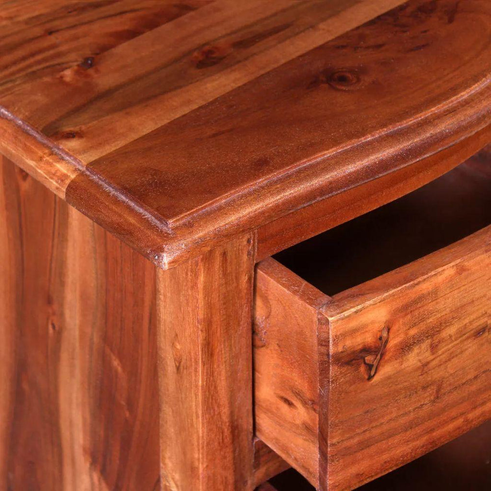 Naktinis staliukas su stalčiais, tvirta akacijos mediena