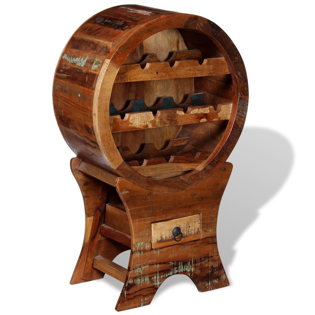 Stovas vynui skirtas 10 butelių, masyvi perdirbta mediena