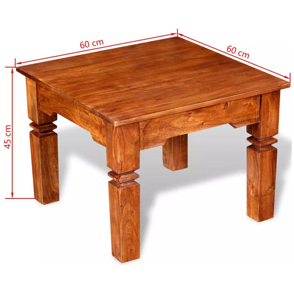 Kavos staliukas, masyvi mediena, 60x60x45 cm