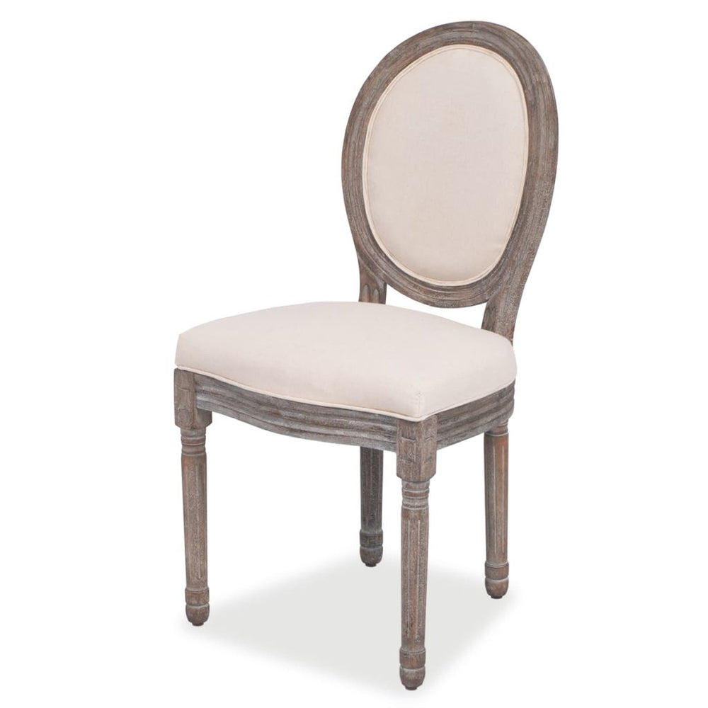 Valgomojo kėdės, 2 vnt., kreminės spalvos, audinys