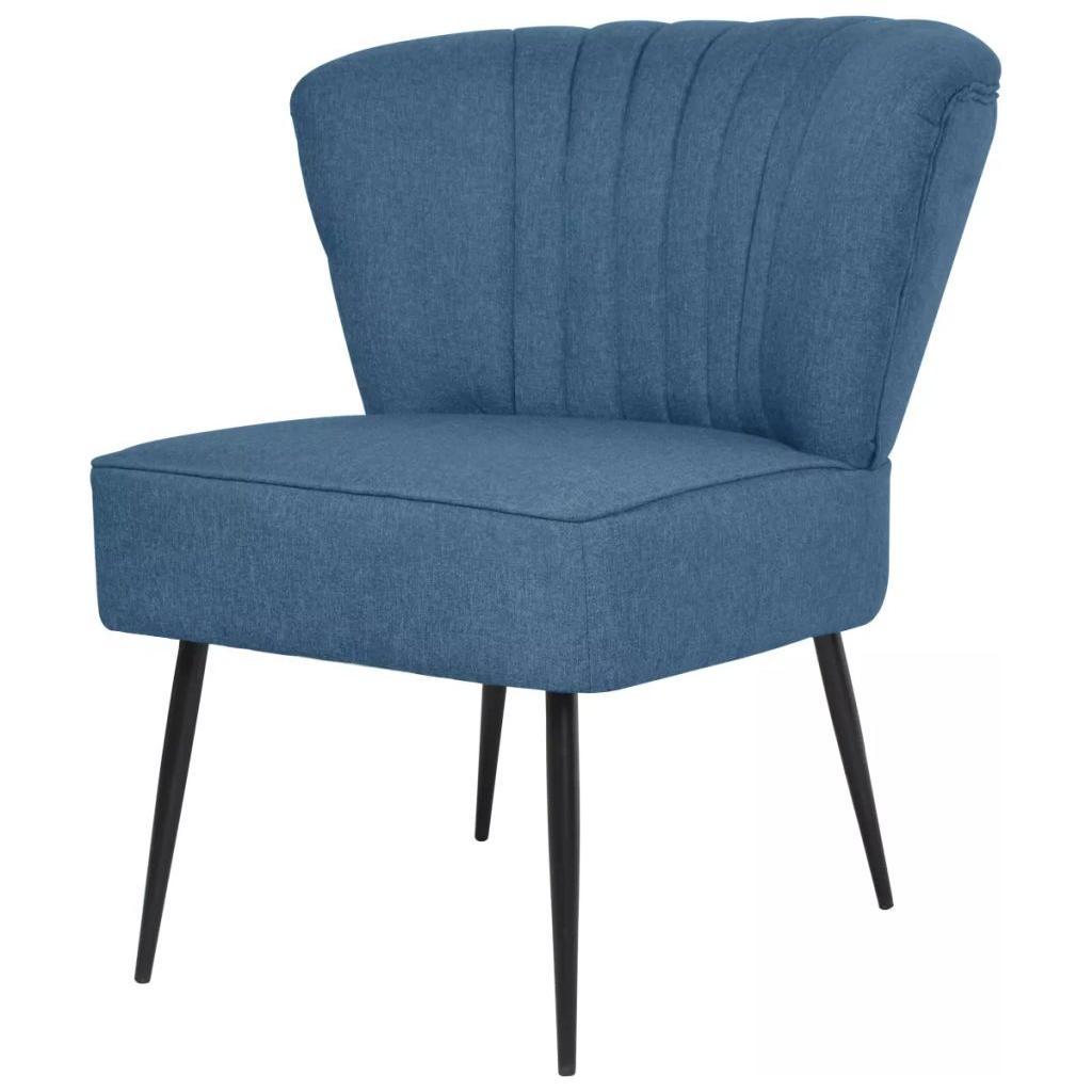 Kokteilinė kėdė su kėdute, audinys, mėlyna