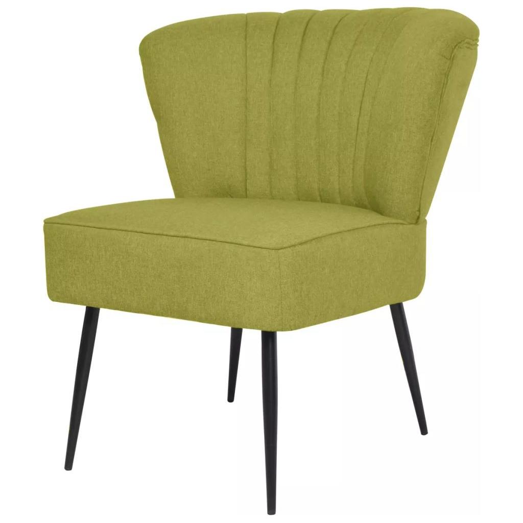 Kokteilinė kėdė su kėdute, audinys, žalia