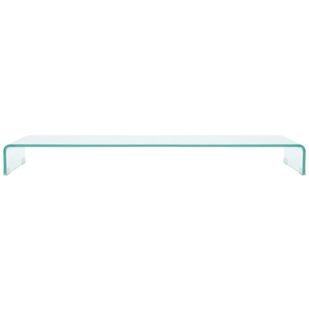 TV stovas/monitoriaus pakyla, skaidrus stiklas, 120x30x13 cm
