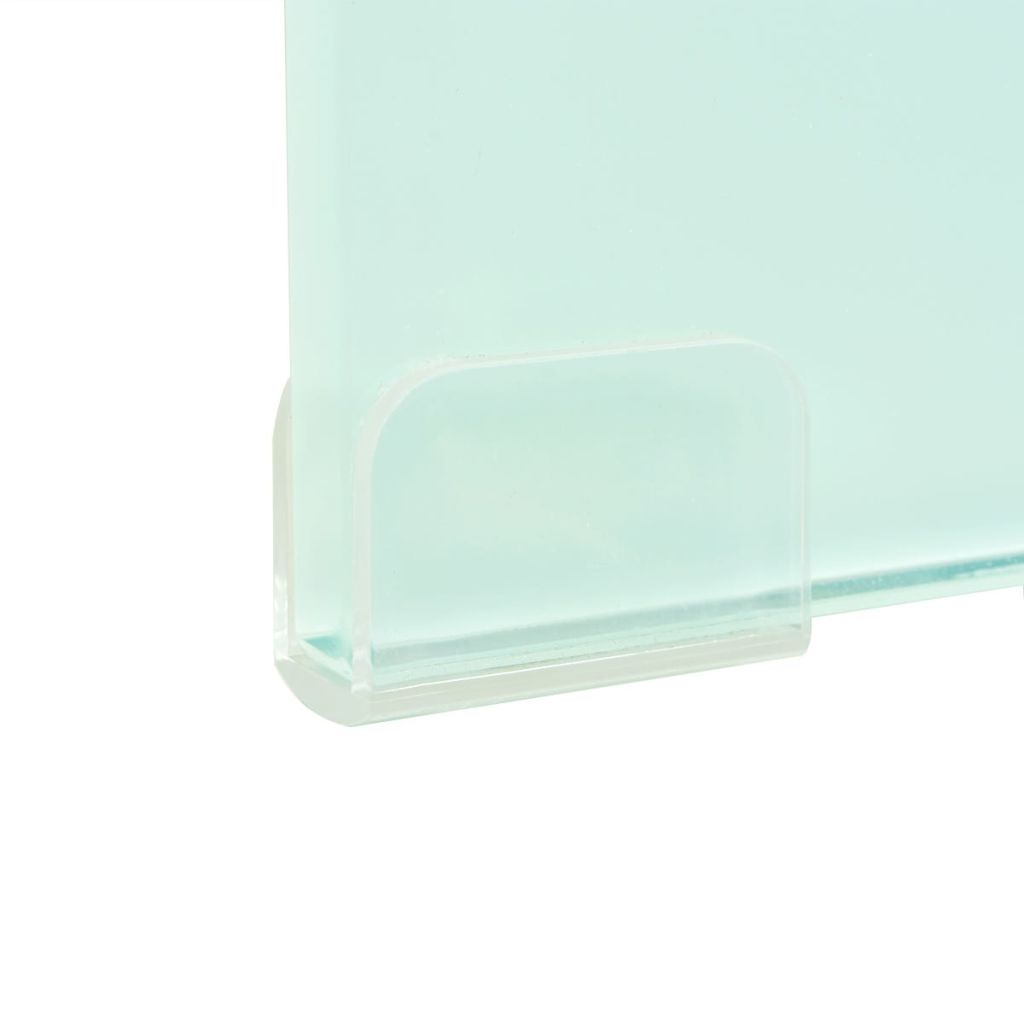 TV stovas/monitoriaus pakyla, baltas stiklas, 40x25x11 cm