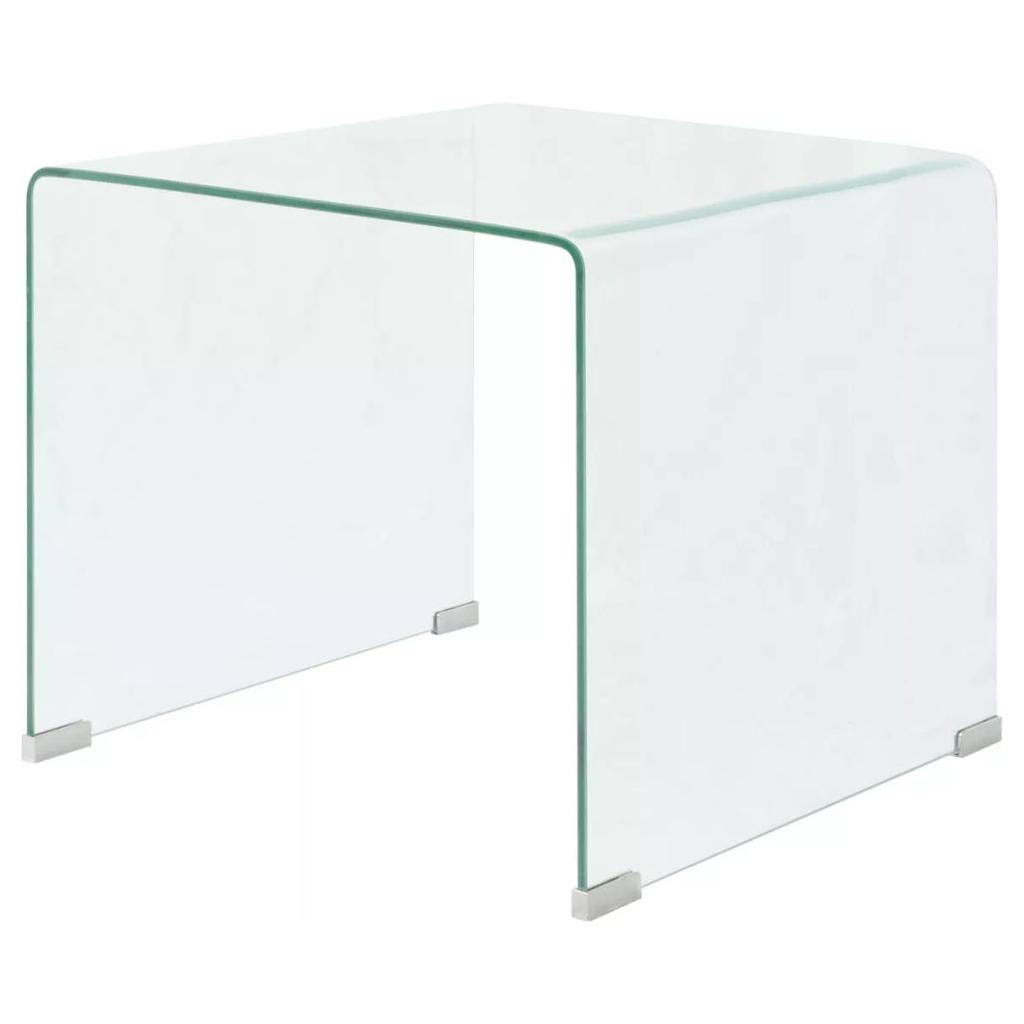 Kavos staliukas, grūdintas stiklas, 49,5x50x45 cm, skaidrus