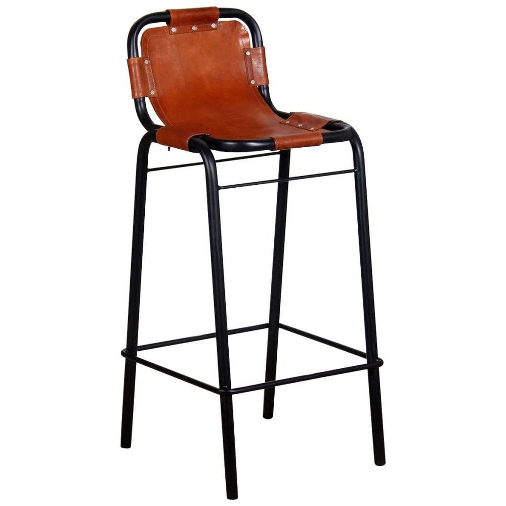 Baro kėdės, 2 vnt., tikra oda, 46x45x94 cm