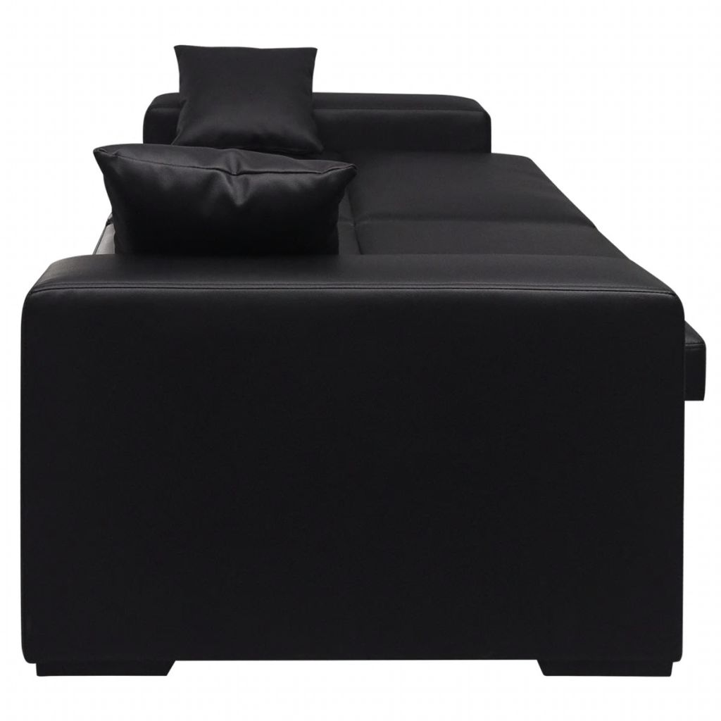 Sofa-lova, dirbtinė oda, juoda