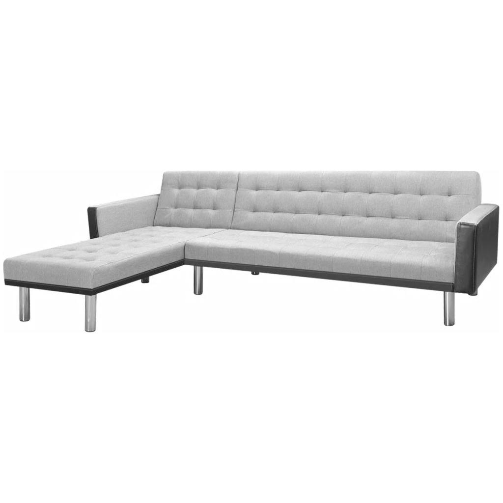 Kampinė sofa lova,  218x155x69 cm, juodos ir pilkos spalvos