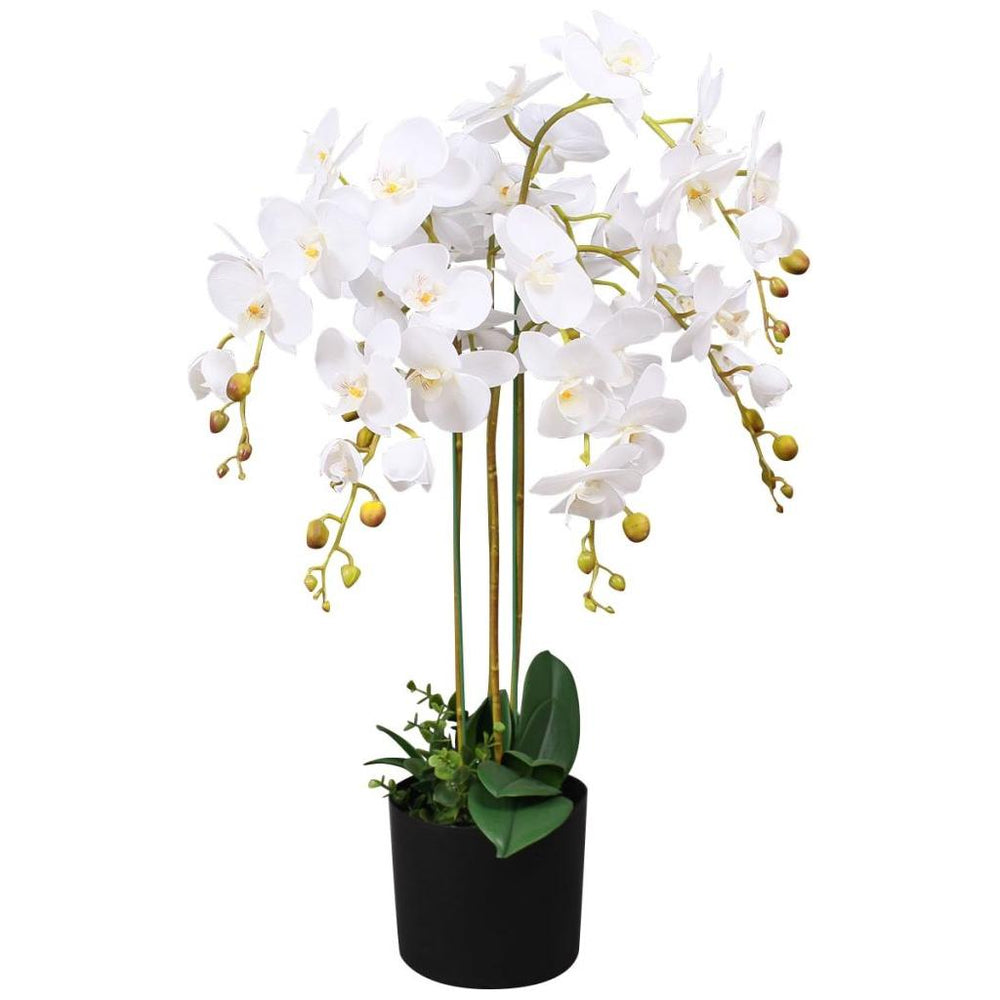 Dirbtinė orchidėja su vazonu, 75 cm, balta