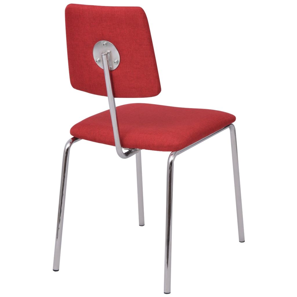Valgomojo kėdės, 4 vnt., raudonas audinys