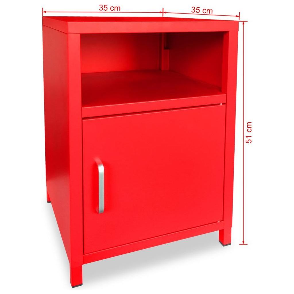 Naktinis staliukas, 35x35x51cm, raudonas