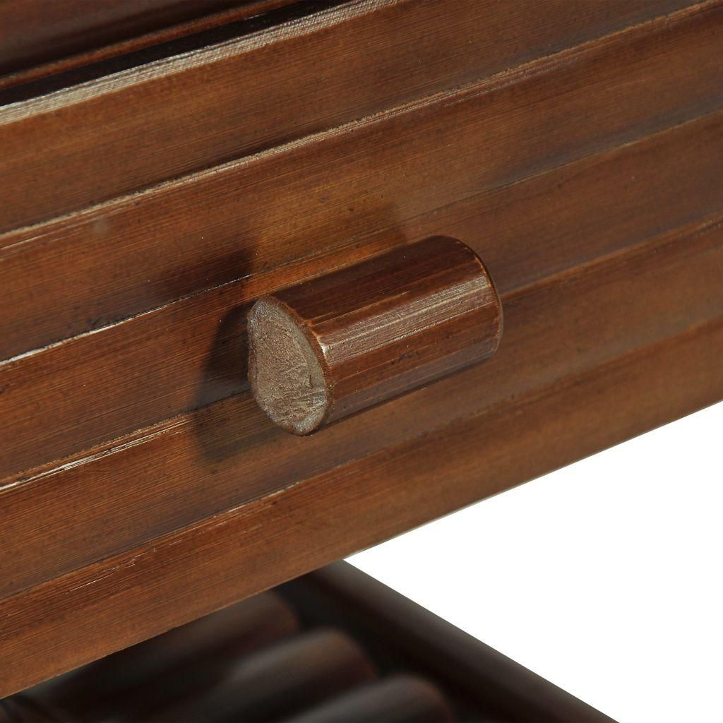 Naktinis staliukas, 45x45x40cm, bambukas, tamsiai ruda spalva