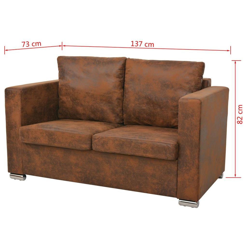 Dvivietė sofa, 137x73x82cm, dirbtinė zomšos oda