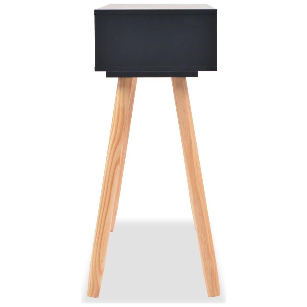 Konsolinis stalas, masyvi pušies mediena, 80x30x72cm, juoda