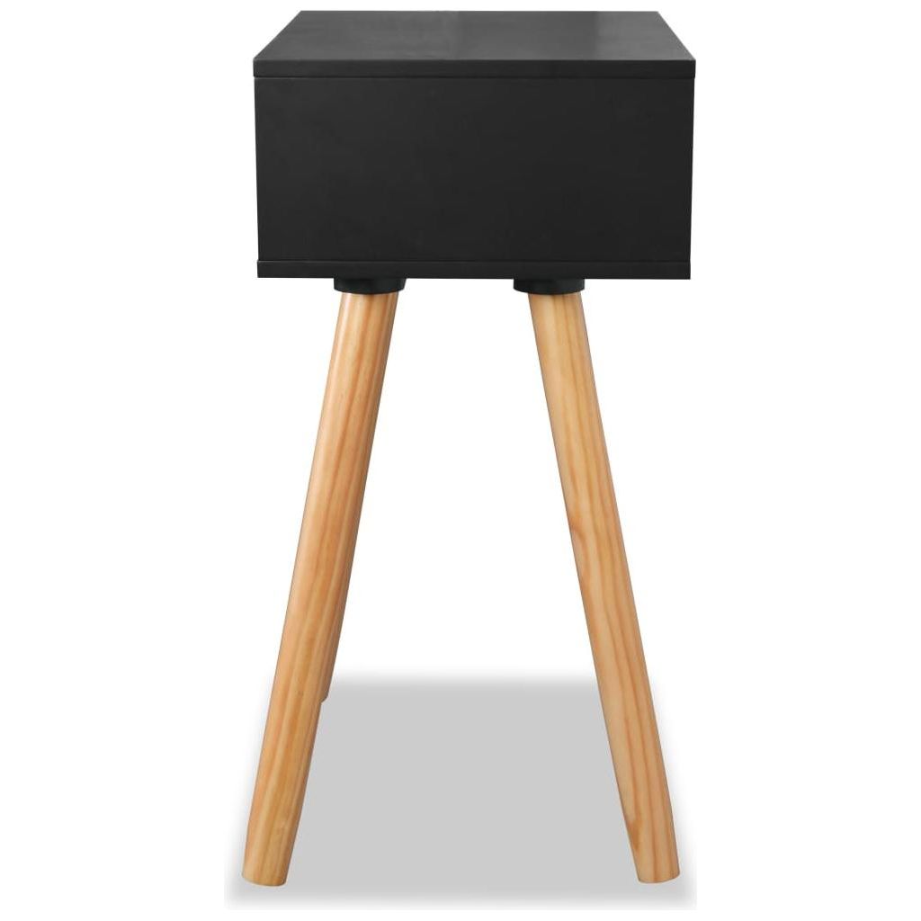 Naktiniai staliukai, 2vnt., pušies mediena, 40x30x61cm, juodi