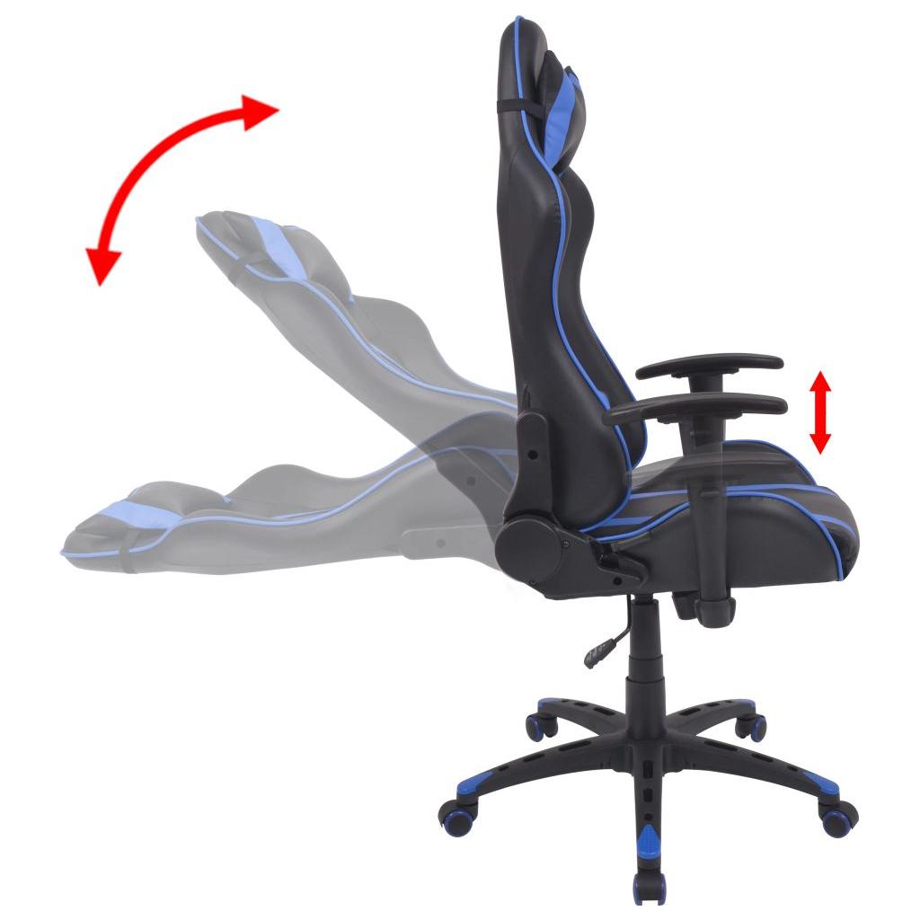 Atlošiama biuro/žaidimų kėdė, dirbtinė oda, mėlyna