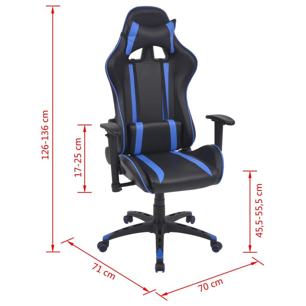 Atlošiama biuro/žaidimų kėdė, dirbtinė oda, mėlyna