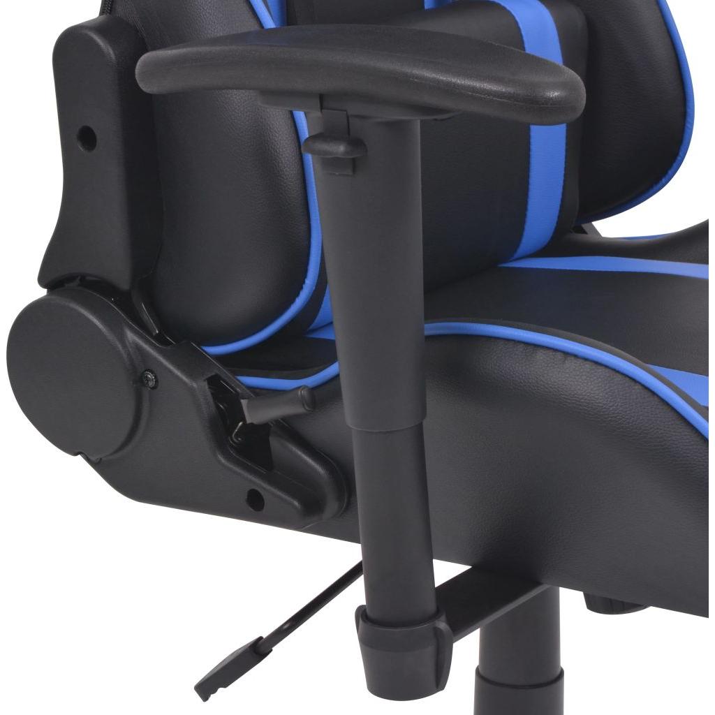 Atlošiama biuro/žaidimų kėdė su atrama kojoms, mėlyna (2016)