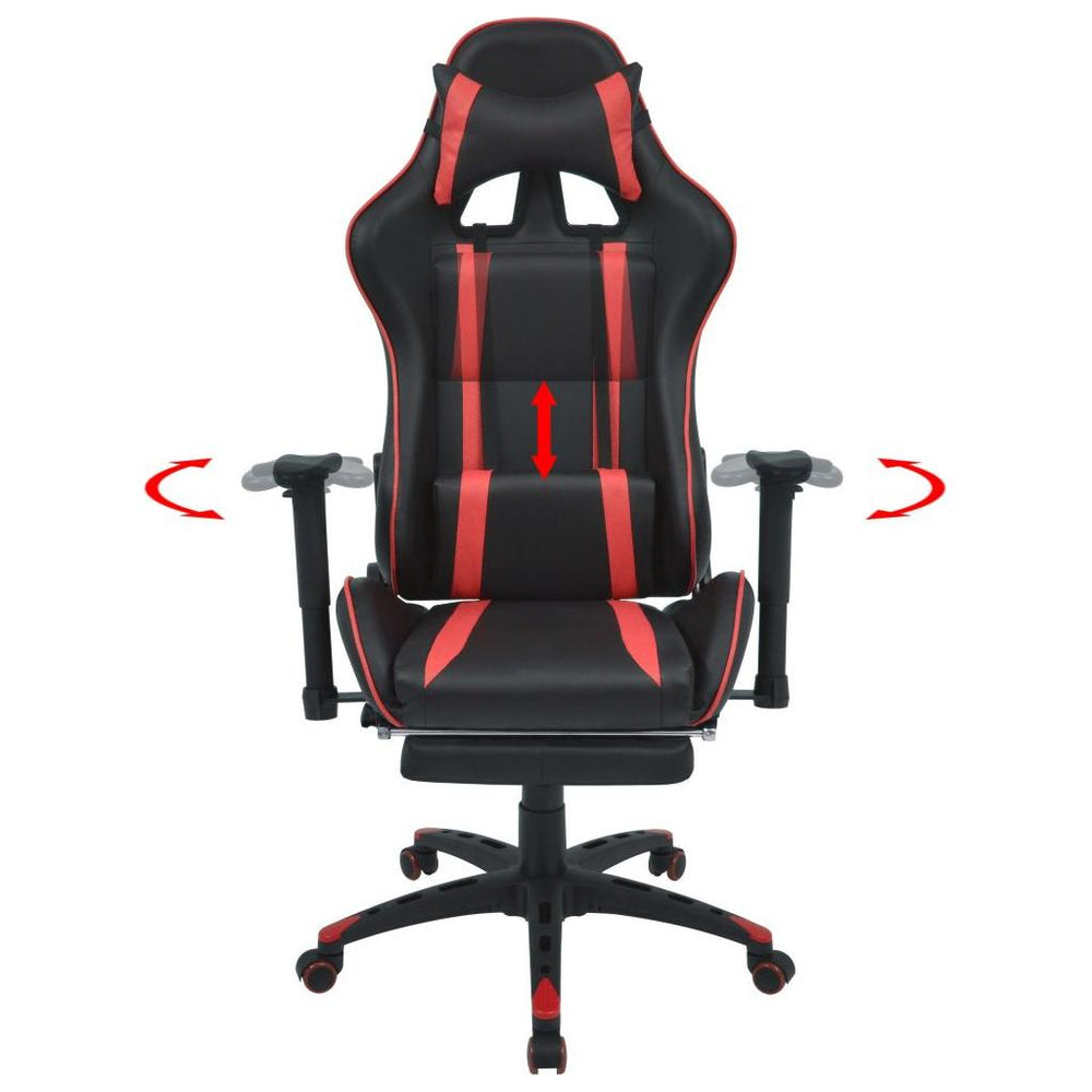 Atlošiama biuro/žaidimų kėdė su atrama kojoms, raudona (2016)