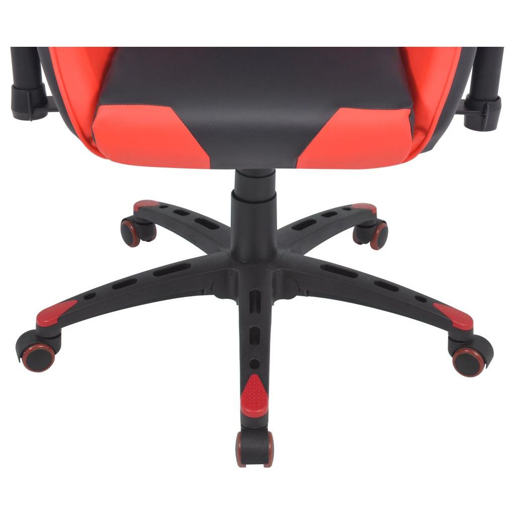 Atlošiama biuro/žaidimų kėdė, dirbtinė oda, raudona
