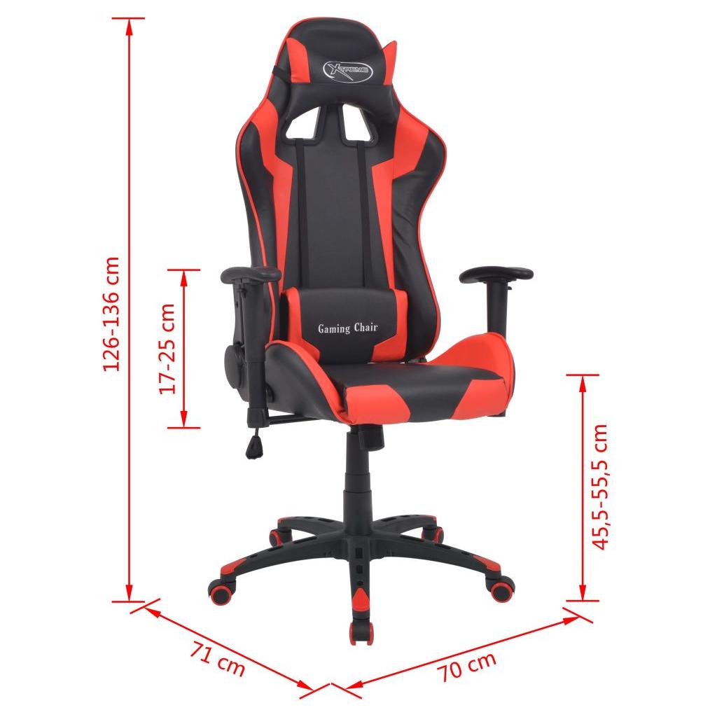 Atlošiama biuro/žaidimų kėdė, dirbtinė oda, raudona