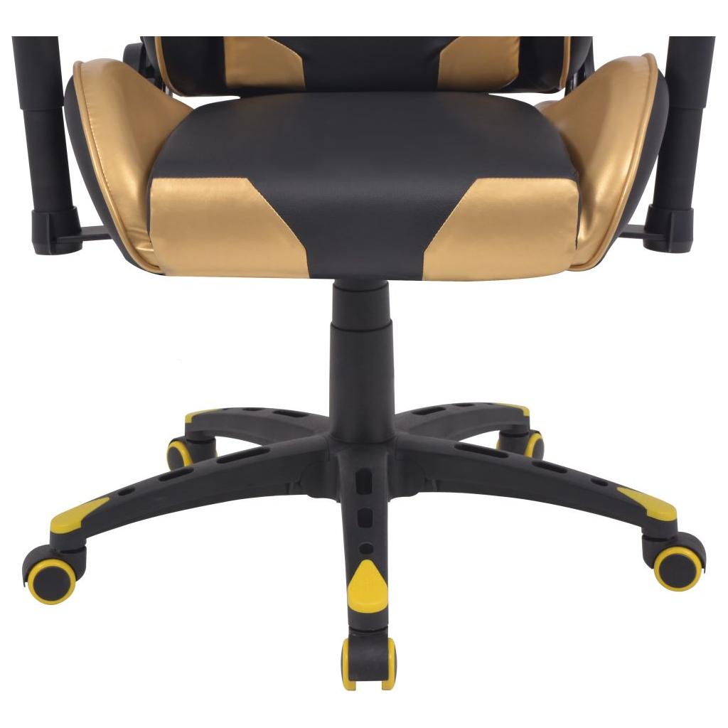 Atlošiama biuro/žaidimų kėdė, dirbtinė oda, aukso spalvos