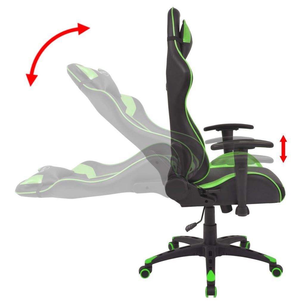 Atlošiama biuro/žaidimų kėdė, dirbtinė oda, žalia