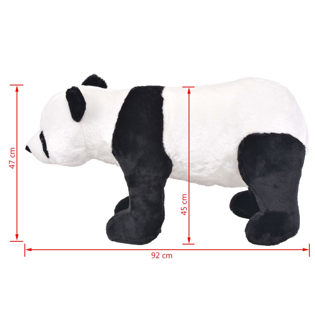 Stovintis pliušinis žaislas panda, baltos ir juodos sp., XXL