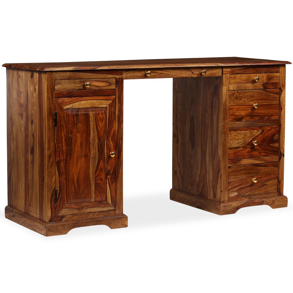 Rašomasis stalas, masyvi rausv. dalb. mediena, 140x50x76 cm