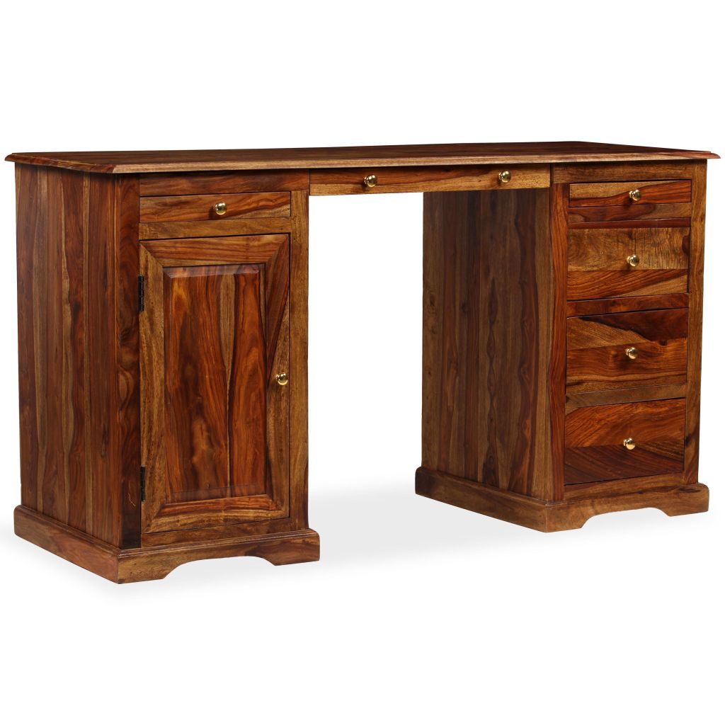 Rašomasis stalas, masyvi rausv. dalb. mediena, 140x50x76 cm