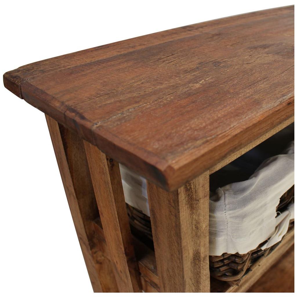 Konsolinis staliukas, masyvi perdirbta mediena, 69x28x70cm