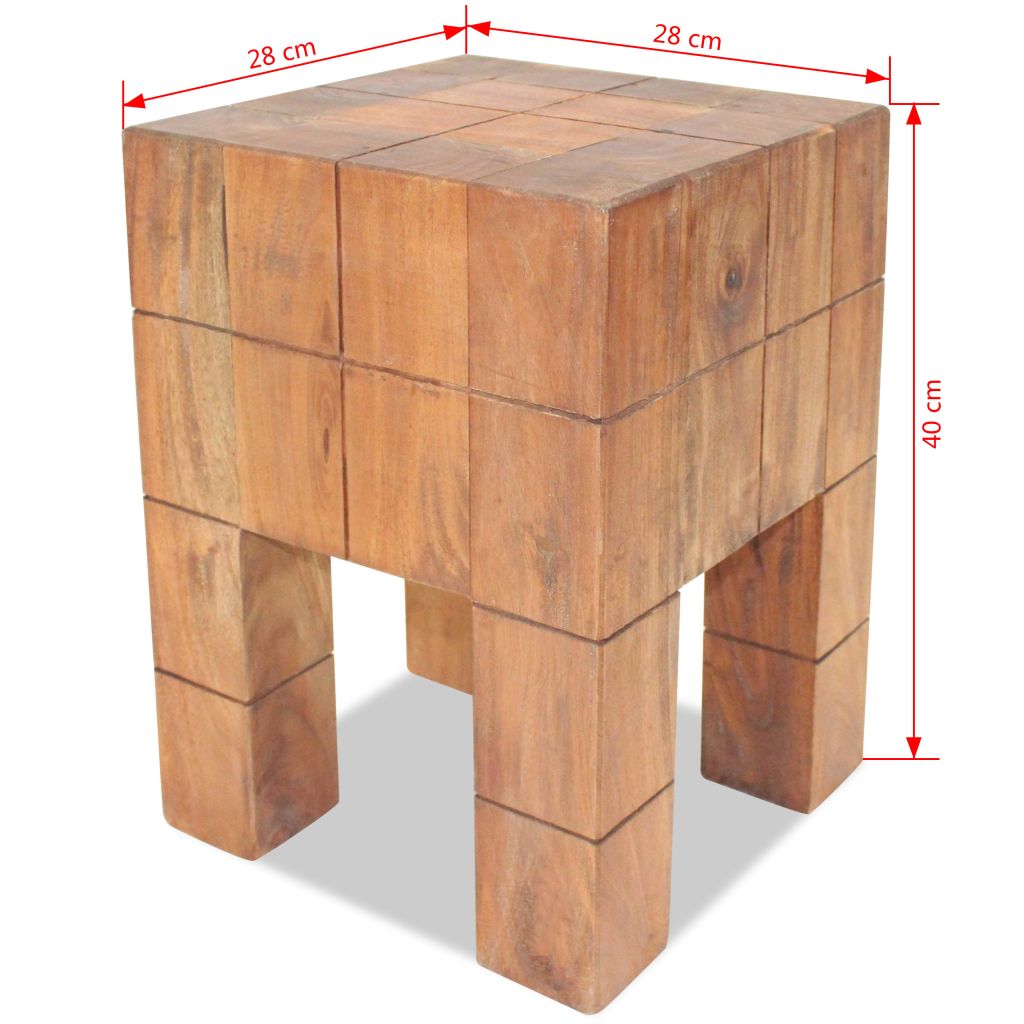 Taburetė, masyvi perdirbta mediena, 28x28x40cm