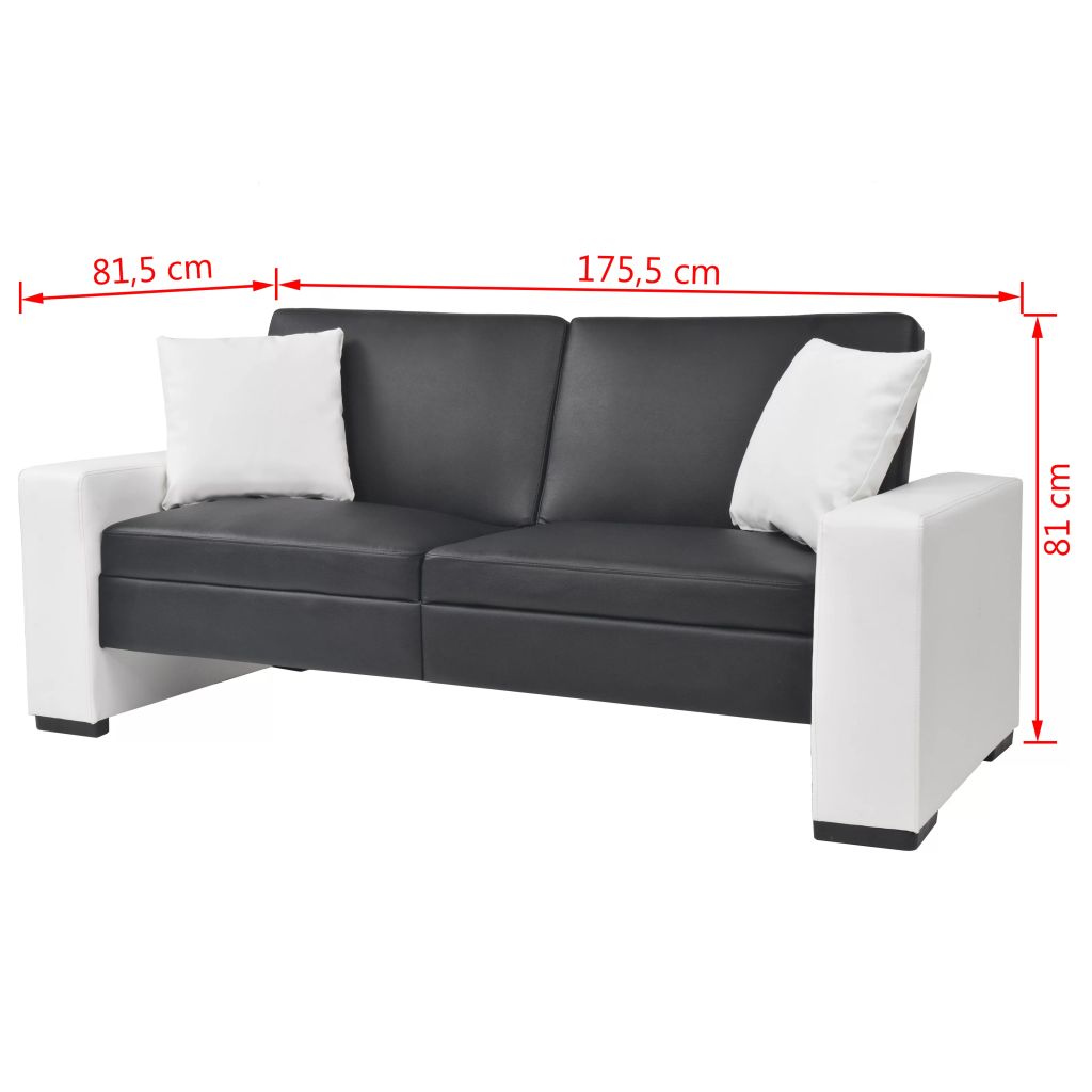 Sofa-lova su porankiais, PVC, juoda, reguliuojama