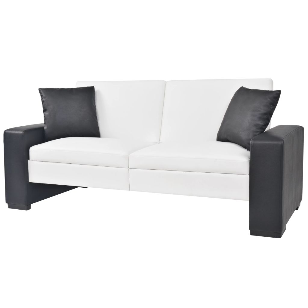 Sofa-lova su porankiais, PVC, balta, reguliuojama