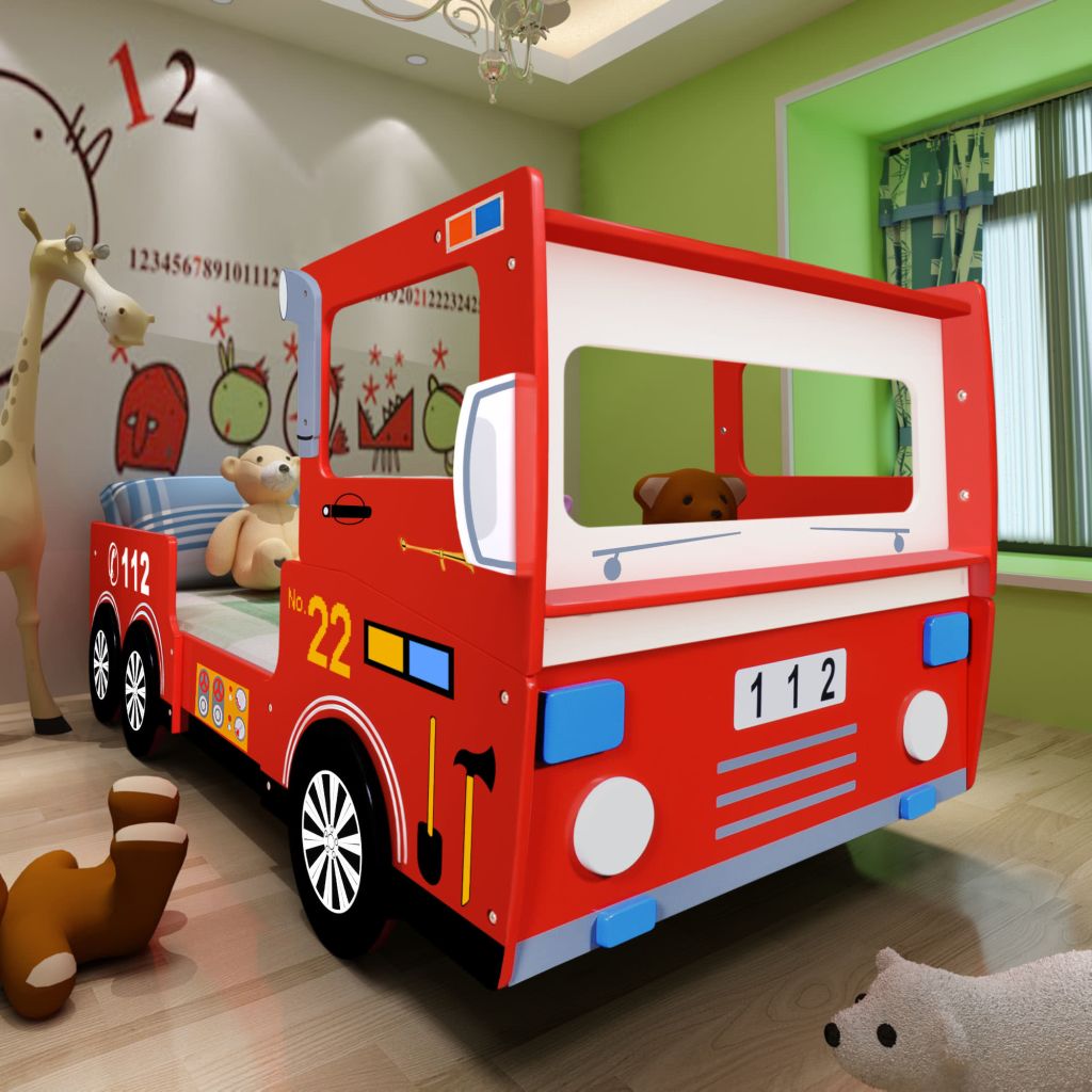 Vaikiška lova ugniagesių mašina su Memory čiužiniu, 200x90cm