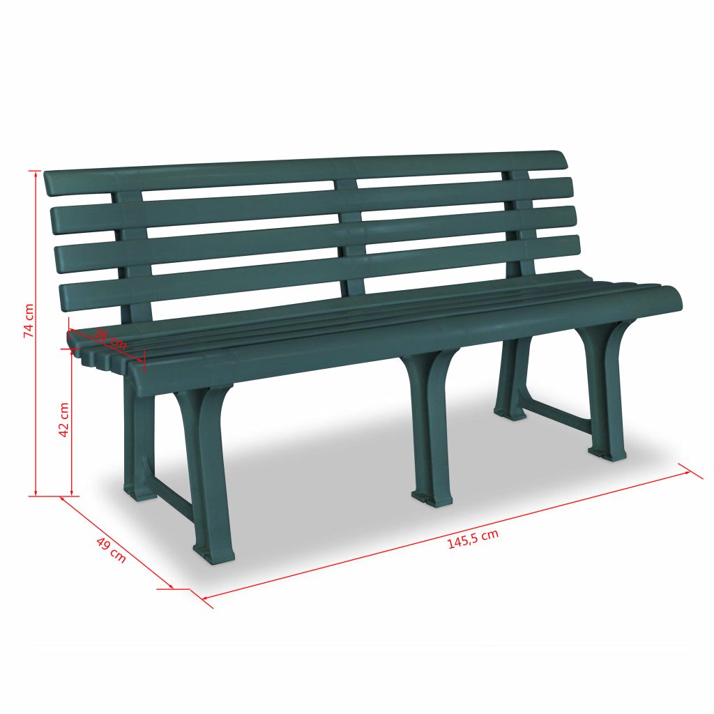 Sodo suoliukas, 145,5cm, plastikas, žalias