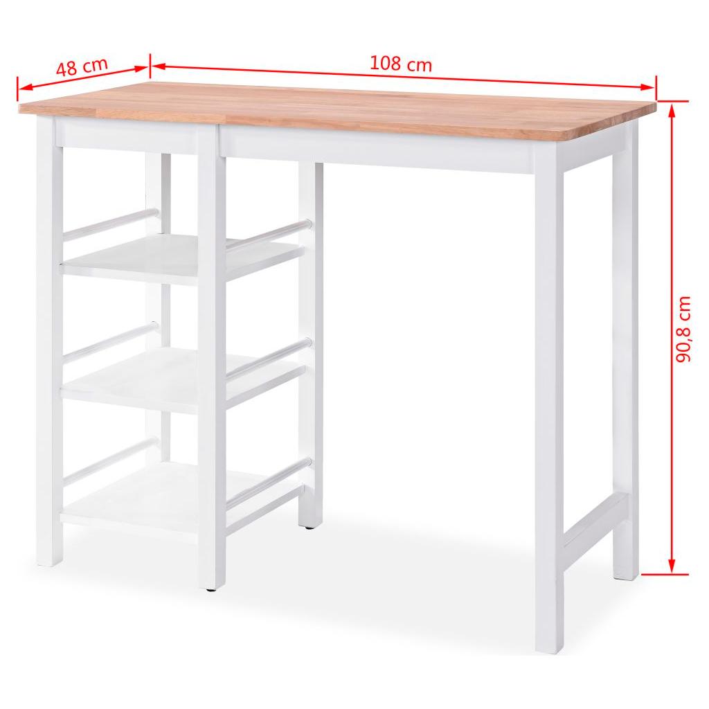Baro baldų rinkinys, 3 dalių, medienos plokštė (MDF), baltas