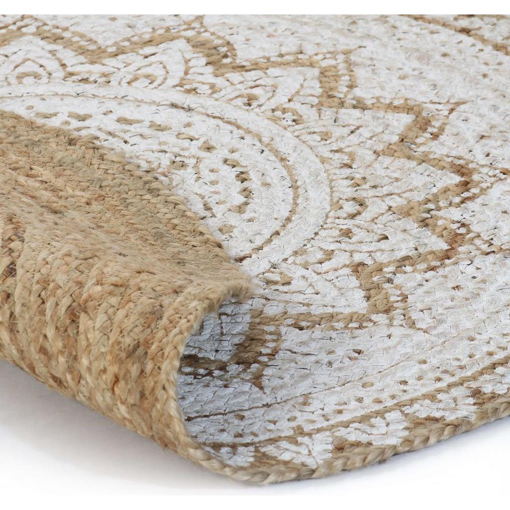 Kilimas, pintas džiutas, raštuotas, 150cm, apvalus