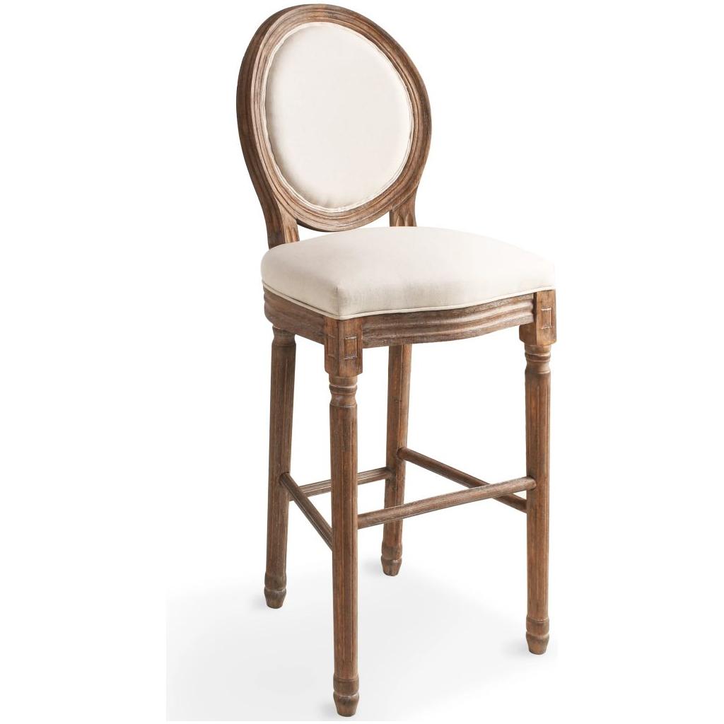 Baro kėdės, 2vnt., linas, 48x52x123cm, kreminė balta spalva