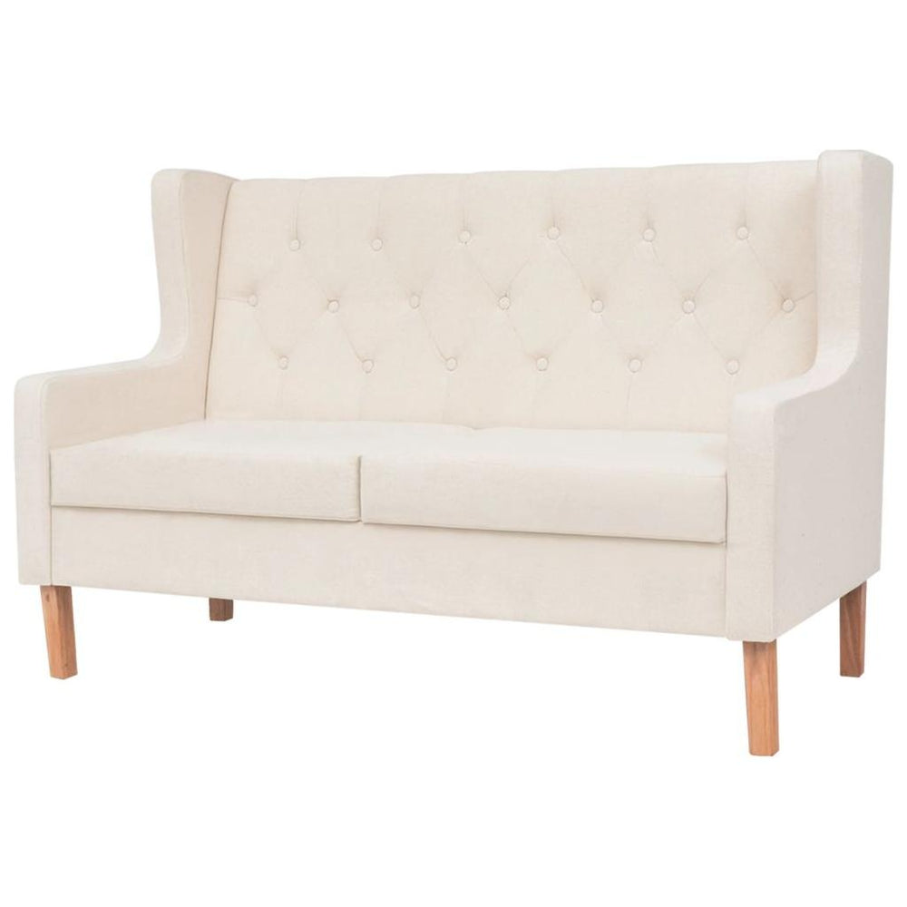Dvivietė sofa, audinys, krėminė balta spalva
