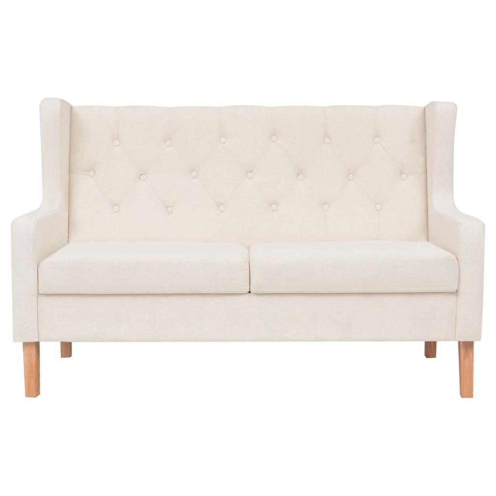 Dvivietė sofa, audinys, krėminė balta spalva