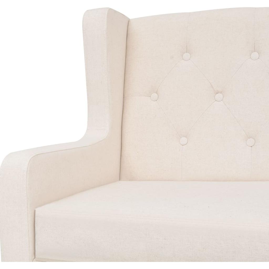 Dvivietė sofa, audinys, krėminė balta spalva