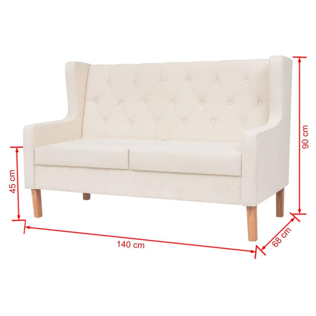 Dvivietė sofa, audinys, krėminė balta spalva