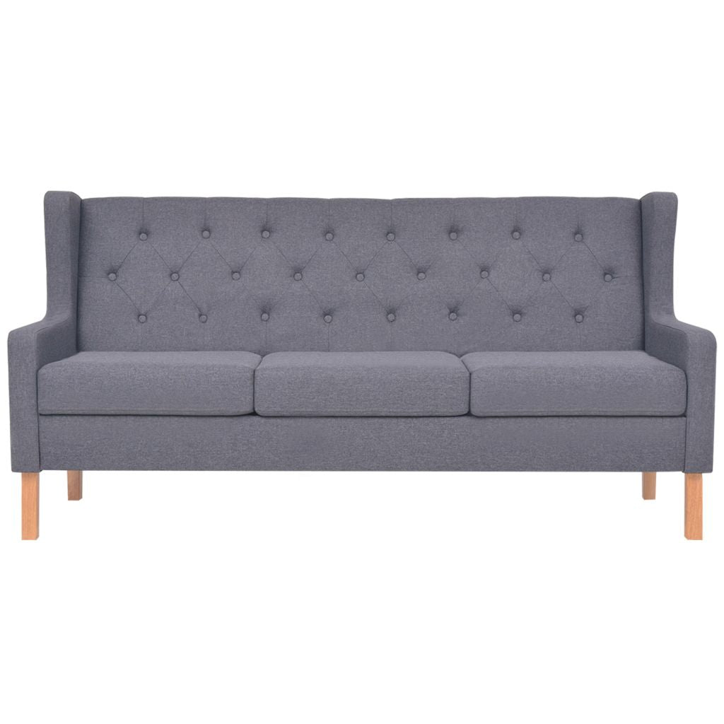 Trivietė sofa, audinys, pilka